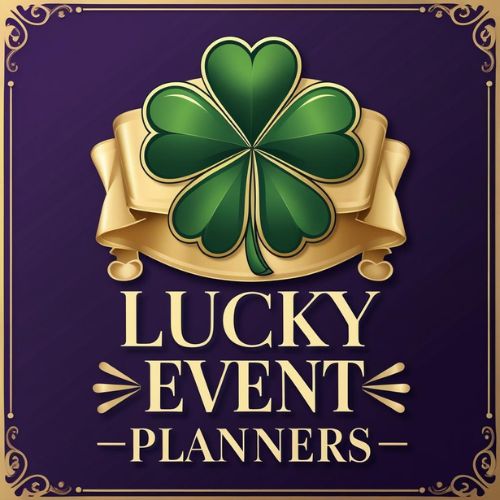 elegant logo with clover and ribbon